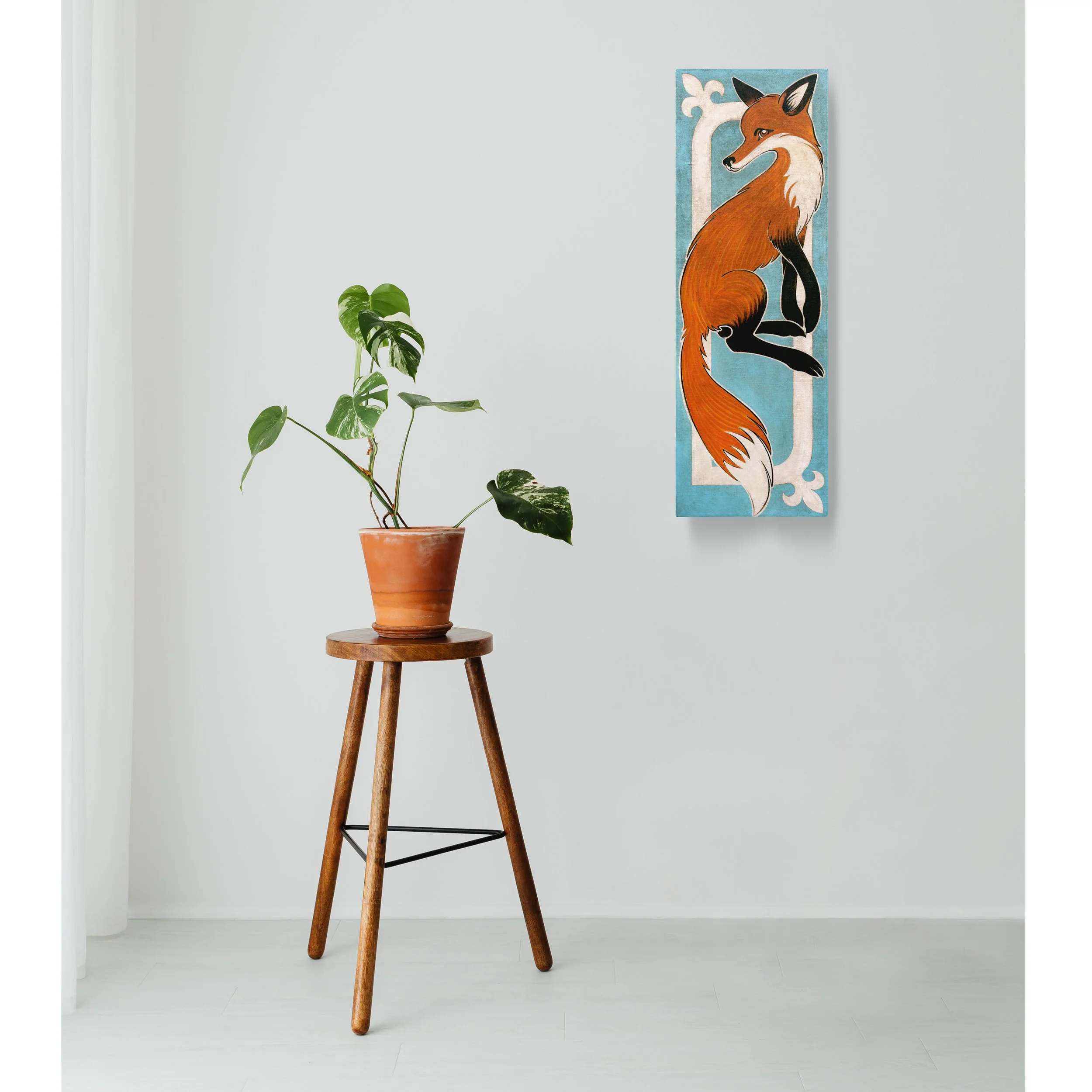 The Elegant Fox Canvas | Salvaged Wood Wall Art Collection